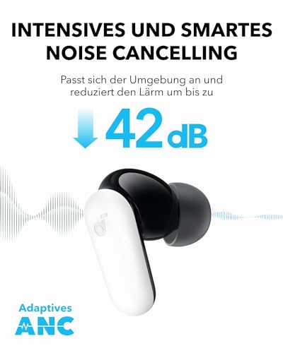 soundcore P30i by Anker Noise Cancelling Earbuds, smarte Geräuschunterdrückung, kraftvolle Bässe, 45h Spielzeit, 2-in-1 Case und Handyständer, IP54, kabellose Kopfhörer, Bluetooth 5.4, App Steuerung 3