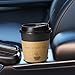 BYSNOW 100 pack 12 oz Thickened Coffee Cups with Lids, Scald Resistant Hot Cups with Sleeve and Straw, To Go Coffee Cups for Home, Office, Cafes and Party (Black 12oz)