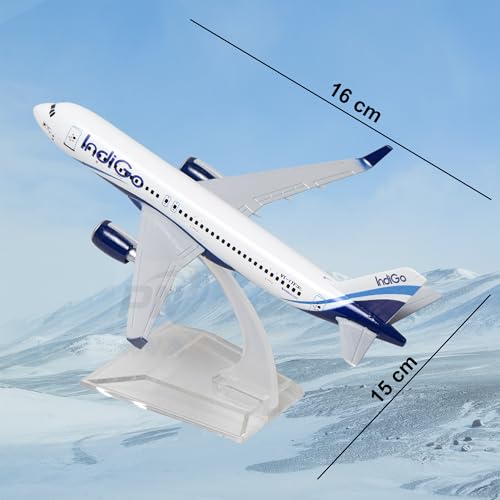 Image of Aeroplane Indigo Airways Airlines Scale Model Die Cast Metal Aircraft Highly Detailed Replica Gift for Aviation Enthusiasts 16 Cm, for Kid