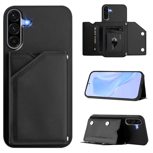 Coque Samsung Galaxy A26 5G étui portefeuille noir avec porte-carte