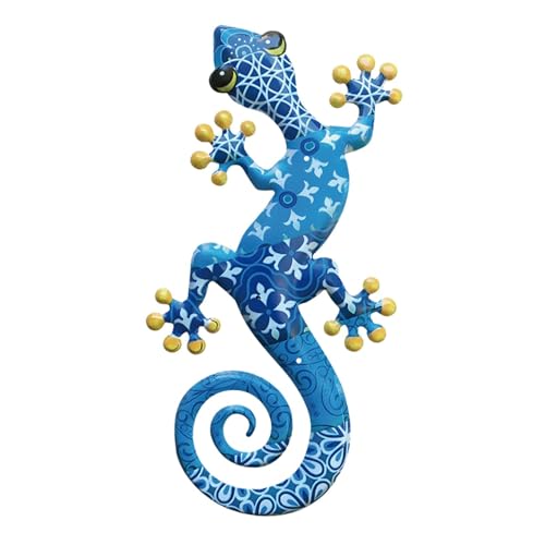 Métal Gecko Décoration Murale, Lézard En Métal Décoration Murale, Salamandre Murale Exterieur Sculpture, Decoration Murale Metal Lézard pour Patio,...