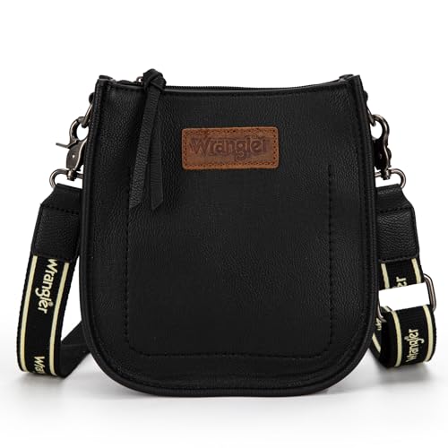 Image of Wrangler Small Crossbody Bag for Women, Mini Shoulder Purse with Adjustable Strap, Vegan Leather Phone Purse