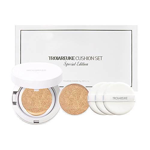 TROIAREUKE H+ / A+ / Seoul Cushion Foundation & 2 Refill Set, 21,23 Beige - SPF50+ PA++++ Healing Skincare Cushion (A+#23 Refill+1)
