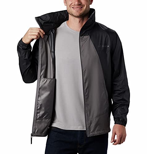 Columbia Men's Point Park Windbreaker Jacket, City Grey/Black, Large #TOP4