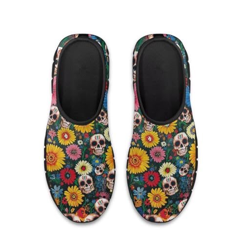 Classic Skull Print Men Low Slip On Shoes Women Breathable Unisex Loafers Shoes Non-Slip Gym Work Sneakers Comfort Travel Walking Shoes3