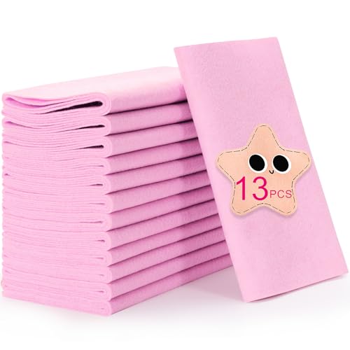 XSEINO 13 Rolls Pink Felt Fabric,8"x35"(20.5x90cm) 1.4mm Thick Soft Felt Fabric Sheet for Crafts,Pink Series Colors Soft Nonwoven Fabric,Fit for Decoration, Sewing,DIY Crafts Nonwoven Patchwork
