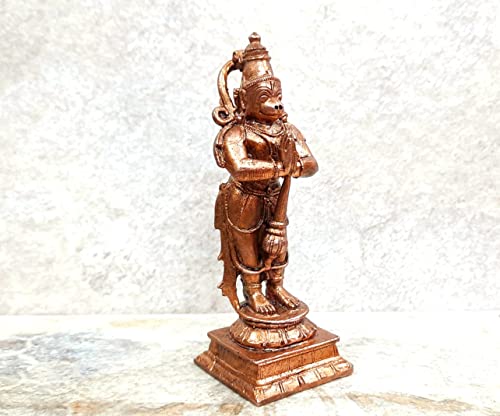 Image of Copper Idols, 10.5 cm, Copper Handmade Hanuman 243grams, Patina Antique Finish, Pack of 1 Piece