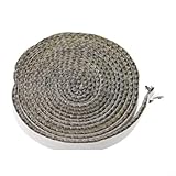 Cuerda de estufa de fibra de vidrio de 10 mm x 3 mm para sello de vidrio ignífugo, utilizada en calderas, hornos, puertas de horno y embalaje de expansión de chimenea (10 mm)