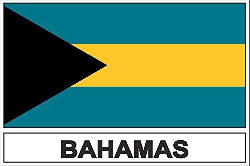 Akachafactory Autocollant Sticker Drapeau BS Bahamas