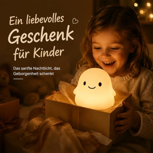 Image of Rytinazzz Halloween Ghost Night Light, 50-Hour Battery & Pat Control, Cute Squishy Lamp for Kids Room Decor, USB Rechargeable with Timer, Cute Home Decor