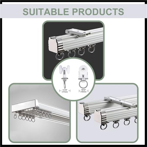 Poleas de riel para cortinas de aleación de aluminio robustas guías de alta durabilidad 6