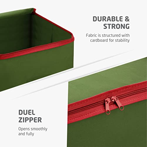 Zober Christmas Light Storage - Christmas Light Organizer W/ 4 Plastic Christmas Lights Organizer Wheel - Strong & Durable Material - Stitched Reinforced Handles - Green #TOP4