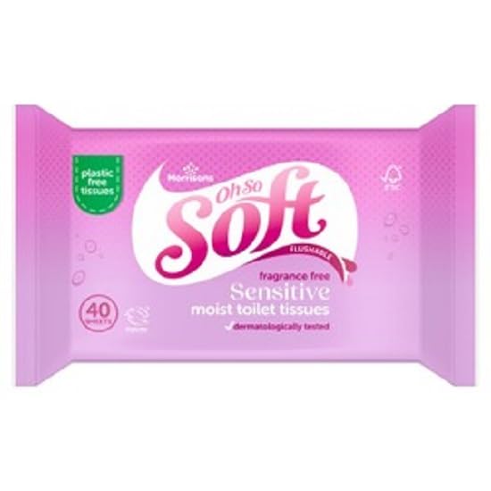 Morrisons Softer Sensitive Moist Toilet Tissue Wipes 40 pack