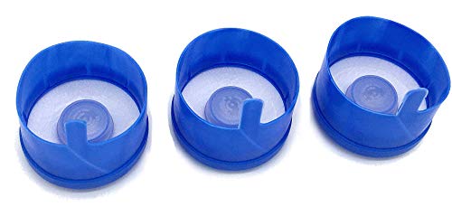 Water Bottle Cap for 3 or 5 gallons - Non Spill (Quantity of 3) MADE IN USA.