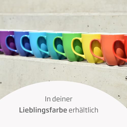 Mahlwerck Jumbotasse, große Kaffeetasse aus Premium Porzellan mit hoch-glänzender Oberfläche, Geschenktasse, Rocky Grey, 400ml – Ansicht 6