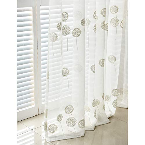 ZYY-Home curtain Visillos Cortinas Bordado Algodón Lino Voiles Cortin