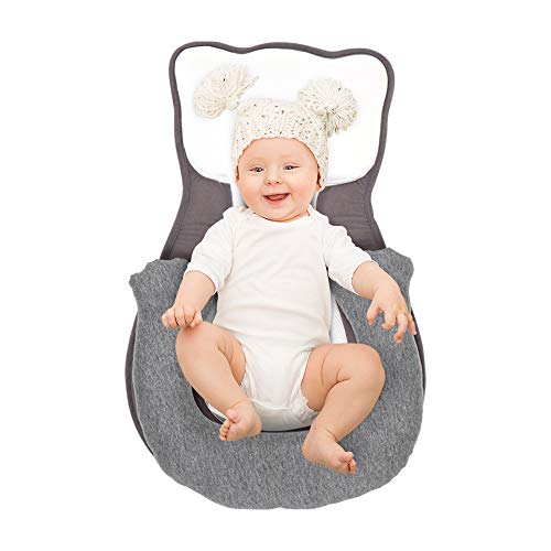 Windream Baby Infant Lounger Pillow for Newborn Prevent Flat Head Shaping, Breathable Portable Baby Bed, Co Sleeper for Sleeping and Traveling?Baby Must Have Items 0-6 Months-Black Cat