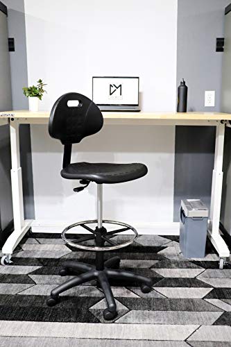 Chair Master Drafting Stool - Easy To Clean! Ergonomic Polyurethane Chair. Seat Height Adjustable (23"-33") Heavy Duty Adjustable Footring For Home, Automotive, Lab, Cleanroom #TOP1