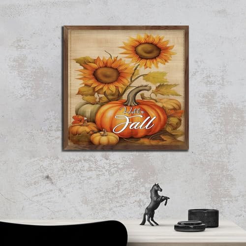 Décoration d'intérieur automnale avec le panneau bois rétro Hello Fall - 6