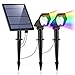 Produktbild Solar Strahler Solarleuchten Garten, 2 Stück 5LEDs RGB Warmweiß Gartenlampen 5 Farben 2 Modi Dekorative Solarlampe, IP65 Wasserdicht 2 Installation Strahler für außen, Garten, Rasen, Baumbeleuchtung