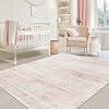 Washable Rugs 5×7 Area Rugs for Living Room,Bedroom,Dining Room- Ultra Soft Faux Wool Nursery Rug for Baby Girl,Neutral Light Pink Low Pile Vintage Carpets for Dorm Kids Playroom,Non Slip