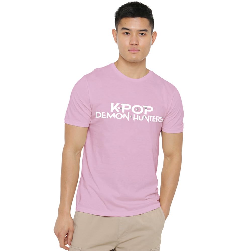 K-Pop Demon Hunters - White Logo Unisex T Shirt, Light Pink, XX-Large