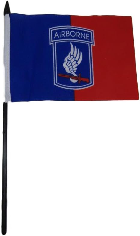173rd Airborne Army Division 4"x6" Flag Desk Set Table Stick Staff