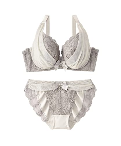 ［エメフィール］ ブラジャー ショーツセット 谷間メイク シアーリュクス レディース / B65 パステルピンク