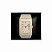 Men's White Gold Plated Full Iced Bling Out Luxury Fashion Lab Diamond CZ Round Quartz Movement Watch (Gold)