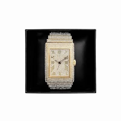 Men's White Gold Plated Full Iced Bling Out Luxury Fashion Lab Diamond CZ Round Quartz Movement Watch