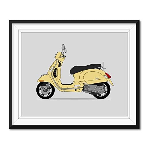 Poster Inspired by Vespa Vintage Italian Scooter Poster Print Wall Art Decor Handmade