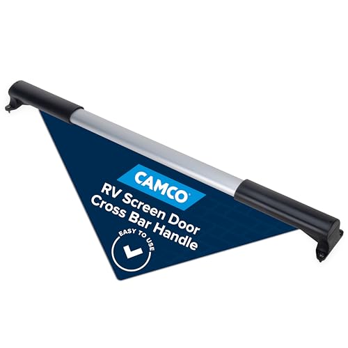 Camco Camper & RV Screen Door Cross Bar - Protects The Screen Door & Allows for Easier Exit from Travel Trailer - Adjusts from 21-5/8-Inches to 28-5/8-Inches (42183)