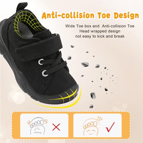 BARERUN Kids Canvas Shoes Running Shoes for Girls Boys Wide Toe Box Barefoot Toddler Sneakers Girls Boys School Shoes Non-Slip Toddler Tennis Shoes3