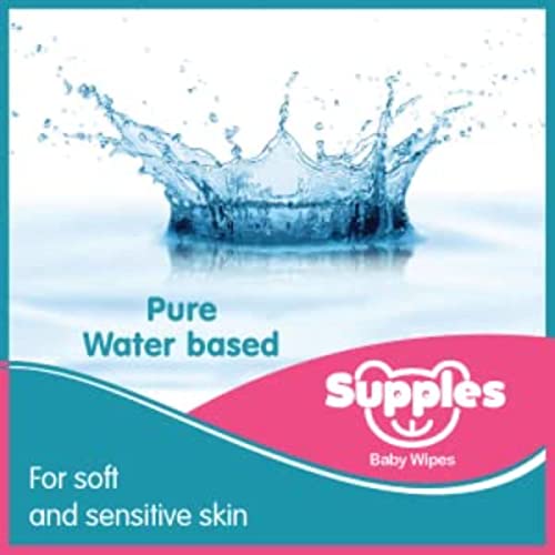 Image of Amazon Brand - Supples Baby Wet Wipes with Lid | 72 Wipes| Enriched With Aloe Vera and Vitamin E | Alcohol-Free and Paraben-Free | Pure Water-Based formulation