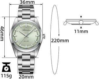 Addiesdive 36mm VH31 Quartz Watch - AD2066 Bubble Mirror AR Coating 316L Stainless Steel 100M Waterproof BGW9 Luminous Watch for Men, white, Bracelet Type