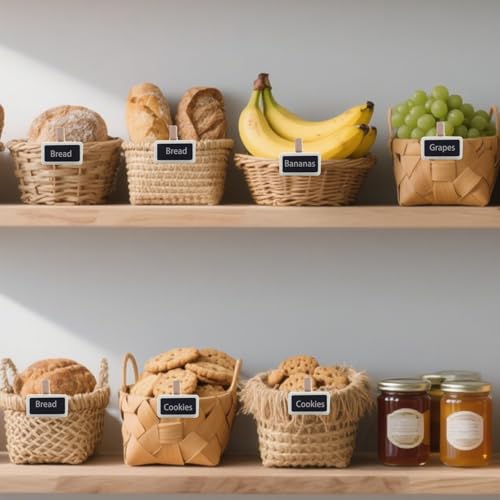 Tbintul 50 Stück Mini-Kreidetafel, Mini-Tafeln aus Holz, Anzeigetafel mit Klemme, Klammern Holz Tafel Für Pflanzen, Memo Notetaking, Food Label, Party, Dekoration, Hochze