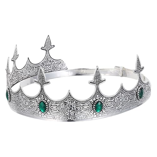 Toyvian Diadema Ajustable de Metal con Pedrería para Hombre Accesorio Medieval Renacentista para Disfraces de Príncipe y Caballero para Fiestas de Cumpleaños y Navidad