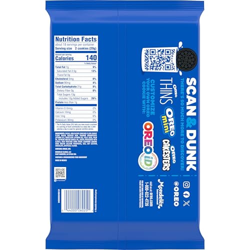 Image of OREO Double Stuf Chocolate Sandwich Cookies, Family Size, 12-18.71 oz Packs