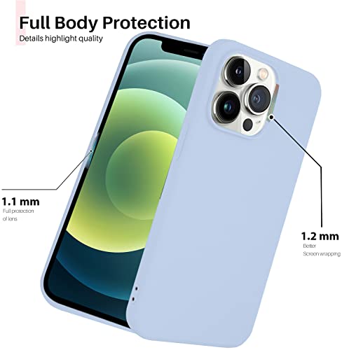 Image of DIZORO Microfiber Candy Case Compatible for iPhone 13 Pro Max, Shockproof Slim Back Cover Liquid Silicone Case - Sierra Blue