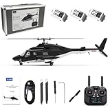 X-MechFun 1/34 Scale Airwolf RC Helicopter for Adult, YU-Xiang F02S 8CH GP_S Stabilized 6G Flybarless Simulator Helicopter with Smart Return & Optical Flow, RTF Military RC Aircraft Model