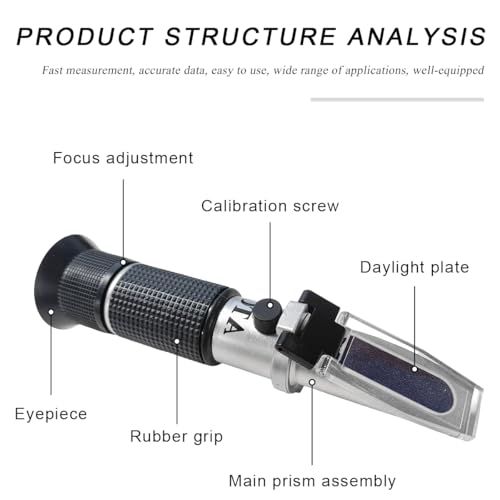 Image of DXNQ 4-in-1 DEF Antifreeze Coolant Refractometer with ATC, Hand-Held AdBlue Coolant Tester Refractometer with Storage Box, Freezing Point Meter for Automobile Antifreeze System