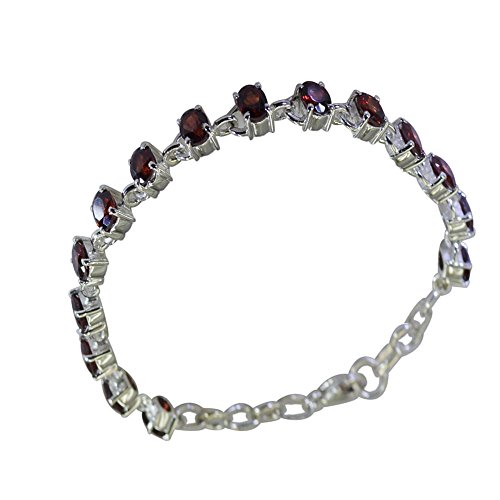 Bracelet en grenat véritable et argent pour femme éclat pierre de naissance de janvier haut de gamme
