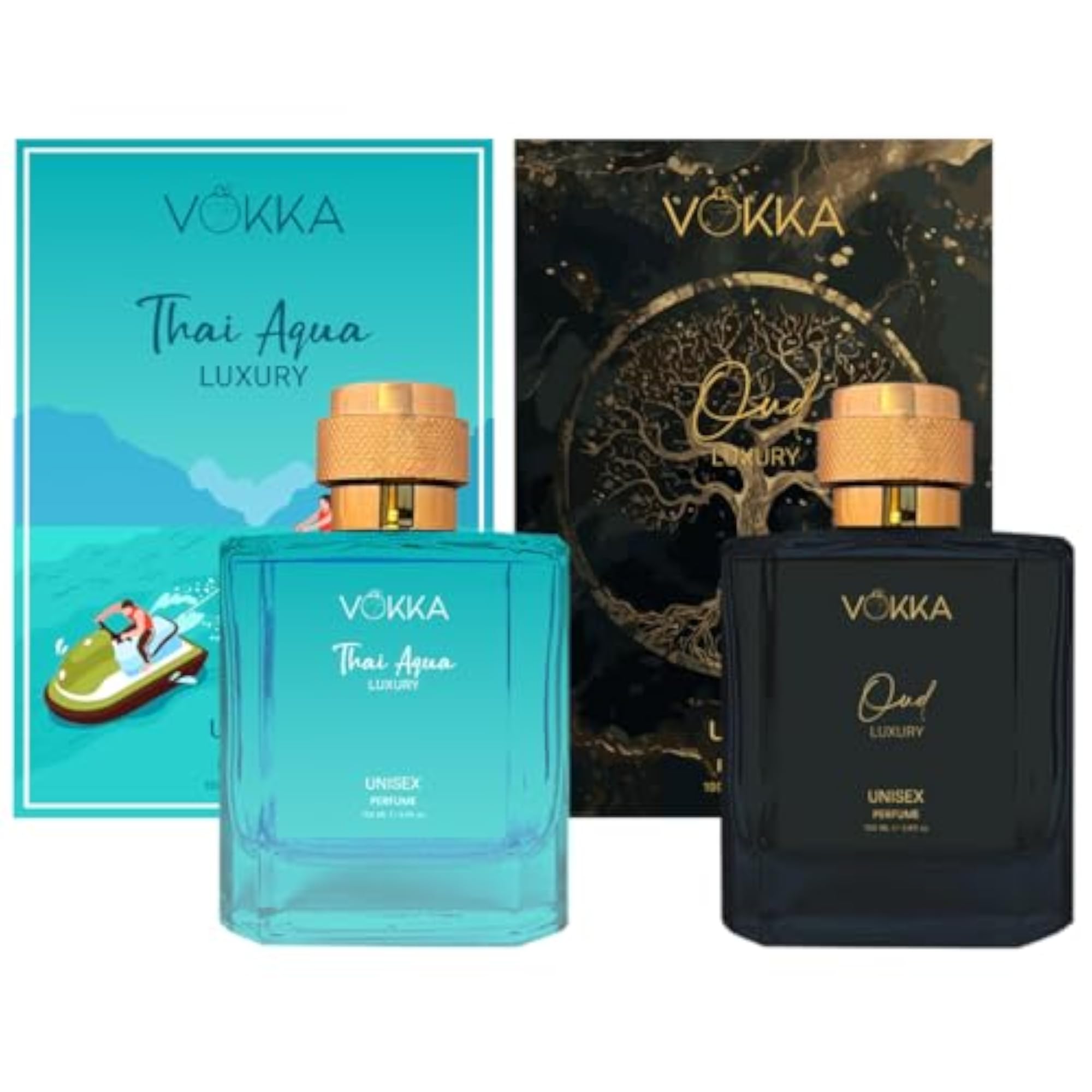 Thai Aqua & Oud Unisex Luxury Perfume, 2x100ml
