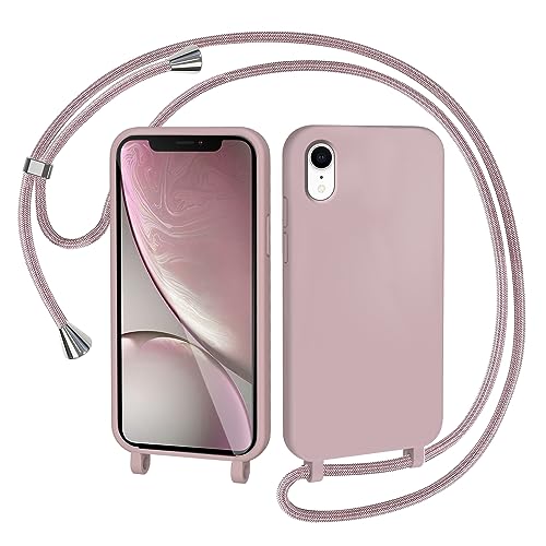 Handyhülle Mit Kette Für IPhone XR (6,1") – Transparent, Stoßfest, Inkl. 2 Panzerglas-Folien & Abnehmbarem Band, Gelb