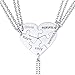 U7 Corazón Puzzle Set 5 Piezas Material Hipoalergénico Acero Inoxidable Collares con patrón de corazón Regalo de Día Felicidades Collar Elegante para Madres Hijas