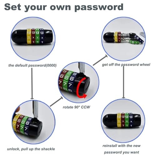 Image of 4 Digit Combination Padlock - 7.4 inch /19cm with Long Shackle - Heavy Duty Outdoor Waterproof Lock - Pad Lock for Bicycles, Gates, Mountain Bike, Gym, School, Shed & Lockers