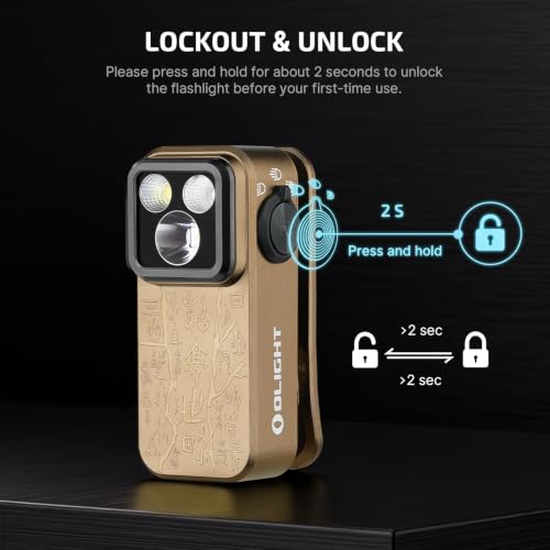 Image of OLIGHT Oclip Pro EDC Flashlight Clip-on Light, Rechargeable 500 Lumens with Three Lighting Solutions Type-C Charging, Magnetic Flash Lights for Outdoor or Indoor Use(Ancient Script)