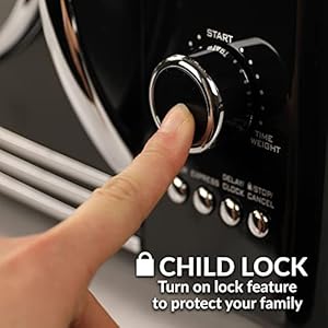 Nostalgia RMO4BK Retro 0.9 Cubic Foot 800-Watt Countertop Microwave Oven, 5 Power Levels and 12 Cook Settings, LED Display, Jet Black Nostalgia RMO4BK Retro 09 Cubic Foot 800 Watt Countertop Microwave Oven 5 Power Levels and 12 Cook Settings LED Display Jet Black