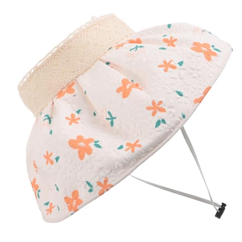 VANZACK Little Floral Sun Visor Hat Outdoor Cap for Summer Travel Wide Brim UV Protection Secure Fit for Active Play Stylish Decorative Bucket Hat Multi