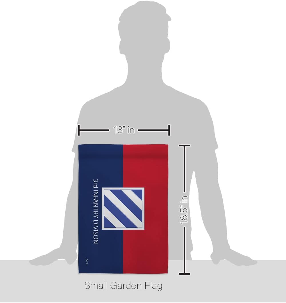 3rd Infantry Division Garden Flag - Set Wall Holder Armed Forces Army Rangers United State American Military Veteran Retire Official - House Banner Small Yard Gift Double-Sided 13 X 18.5